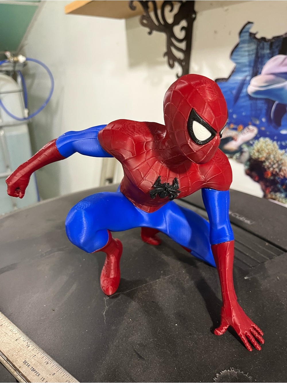 Marvel Spider-Man Red, Blue & Black Action Figure - Dynamic Crouch Pose